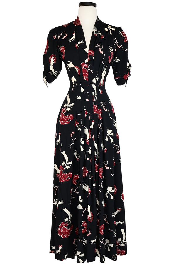 Tie Sleeve Jenny Long Dress - Midnight Slap and Tickle