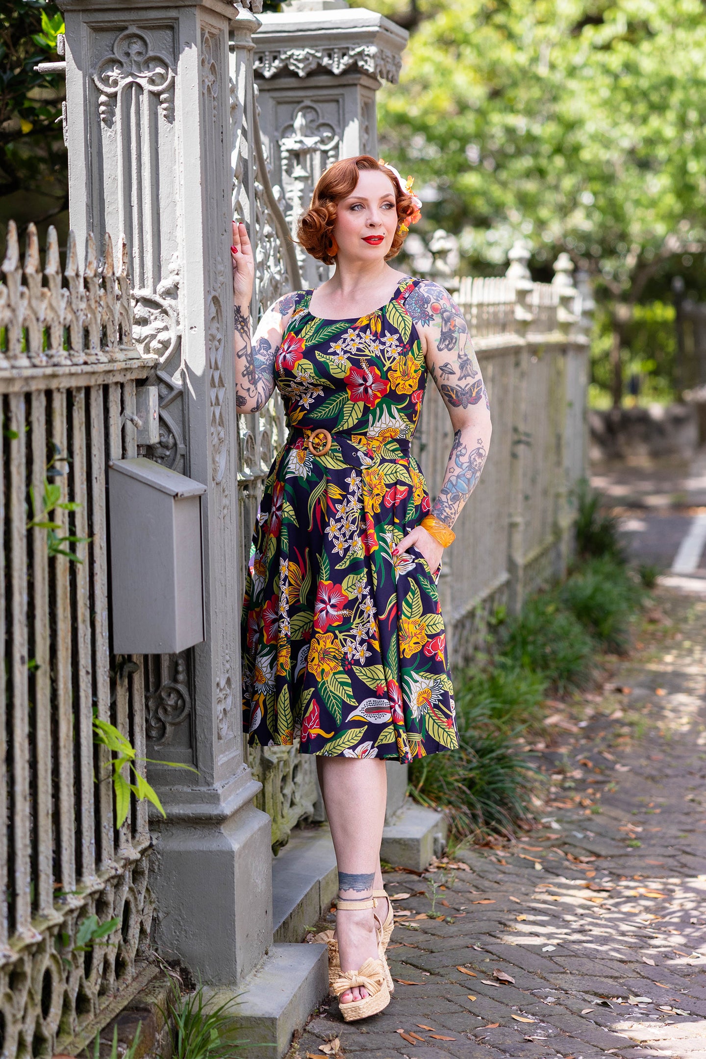 Annette Dress - Tiki Floral