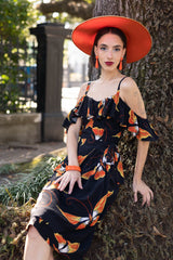 Hollywood Sarong Dress - Adrian Butterfly