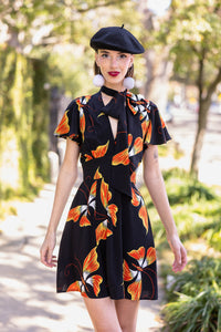 Flutter Sleeve Ashley Mini Dress - Adrian Butterfly