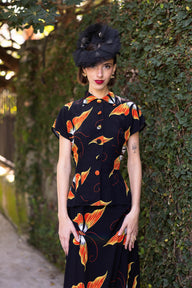 Judy Peplum Top - Adrian Butterfly