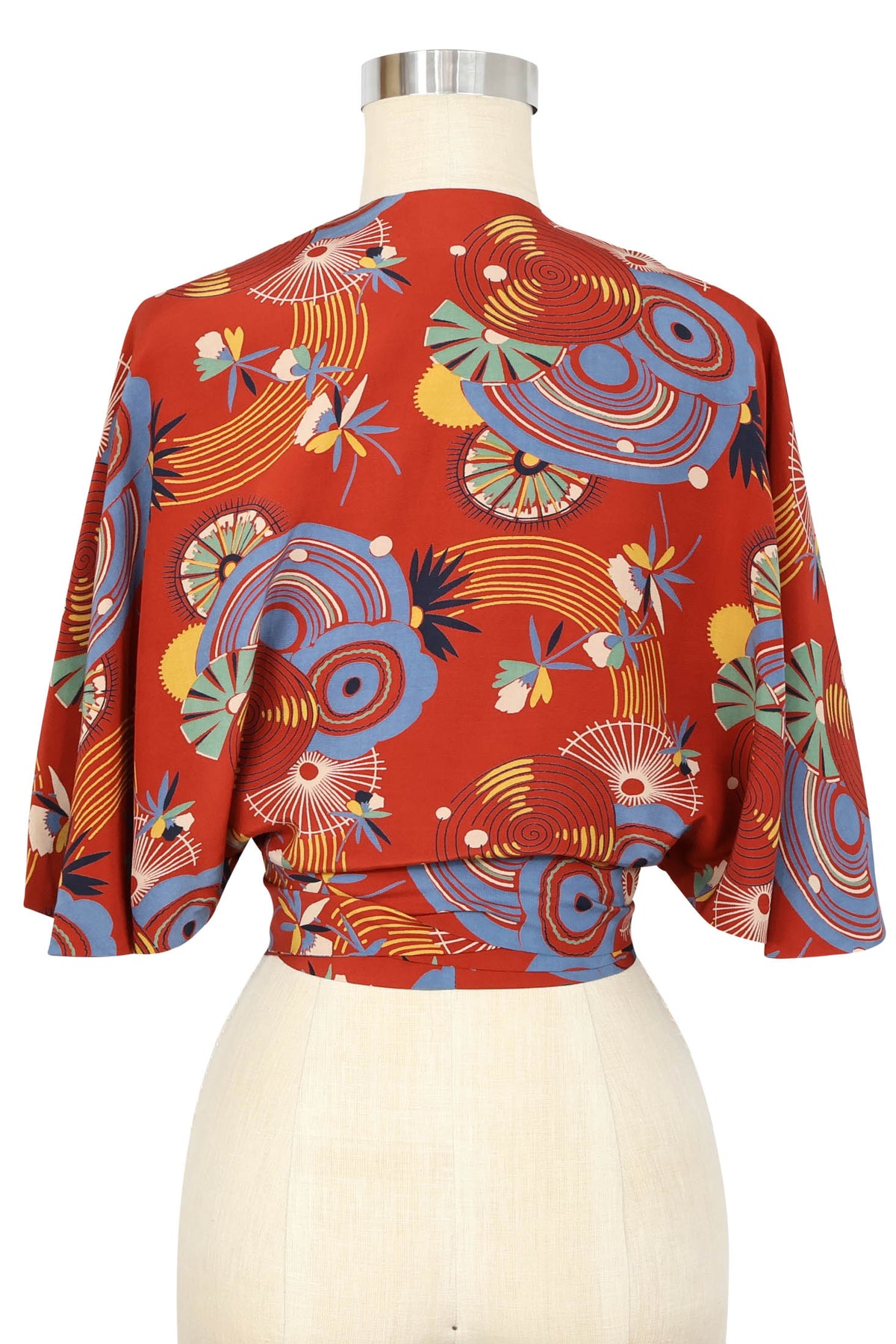 30s Wrap Top - Art Deco Swirls