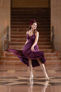 Minda Long Dress - Eggplant