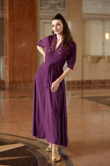 Sylvia Seaside Gown - Eggplant