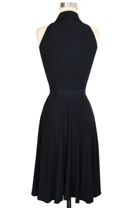Zip Front Moto Dress - Black