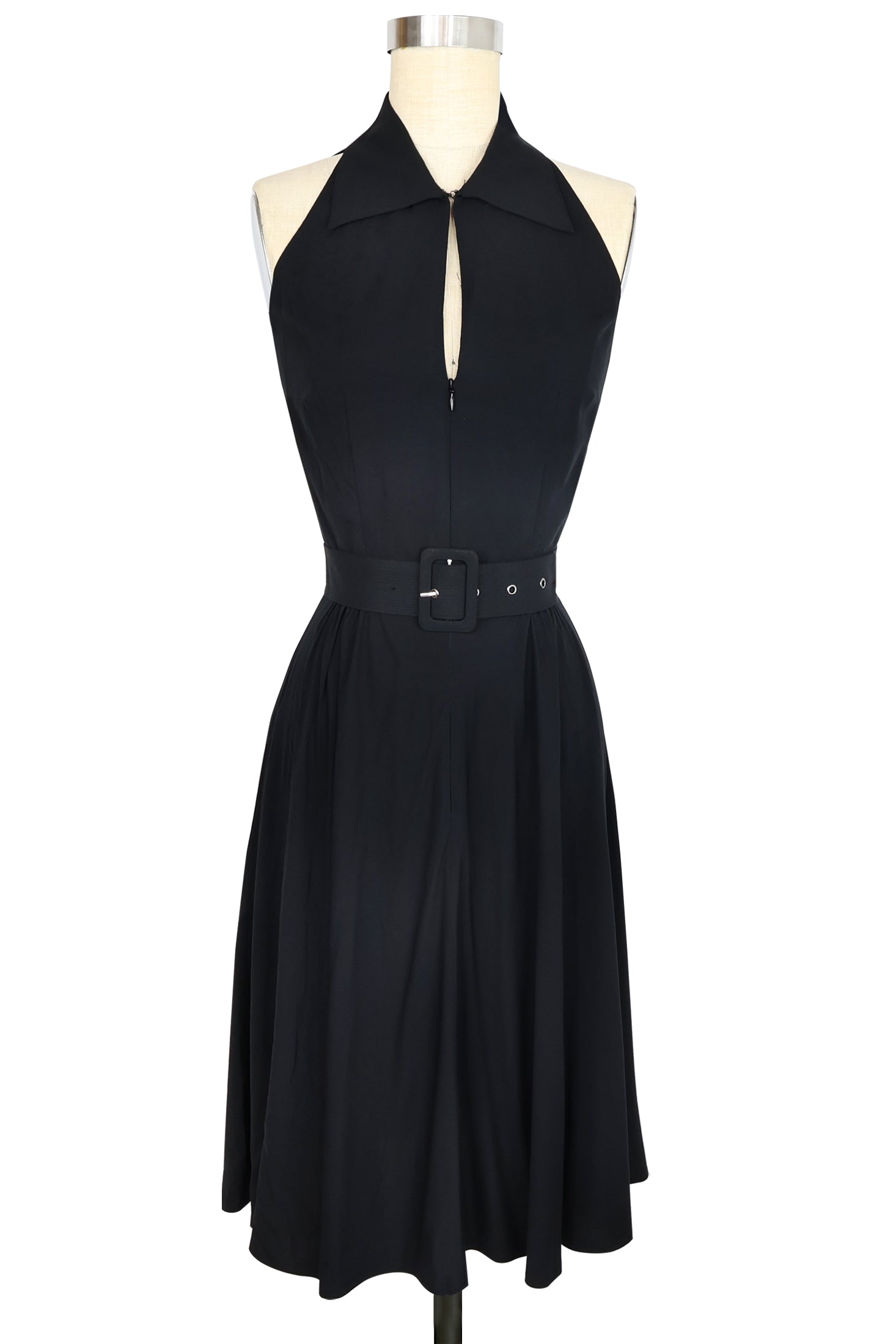 Zip Front Moto Dress - Black