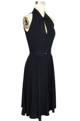 Zip Front Moto Dress - Black