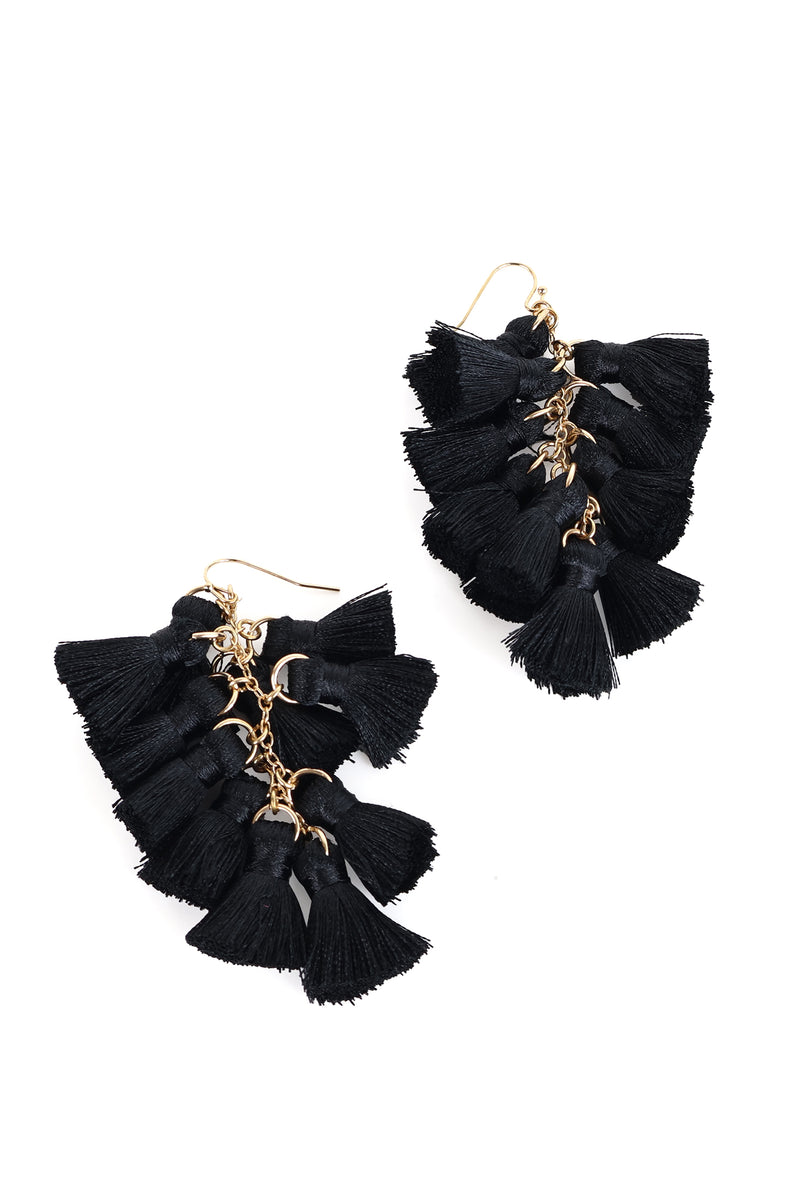 Multi Tassel Chandelier Earrings