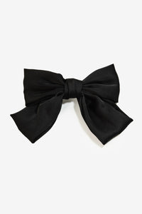 Black Ribbon Bow Hair Clip