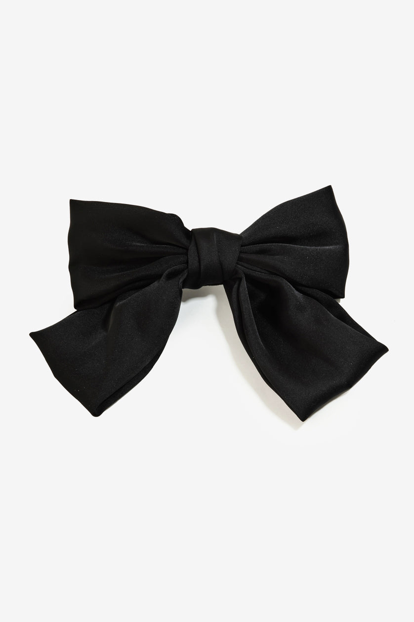 Black Ribbon Bow Hair Clip