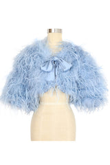 Ostrich Feather Bolero Jacket - Blue Fog