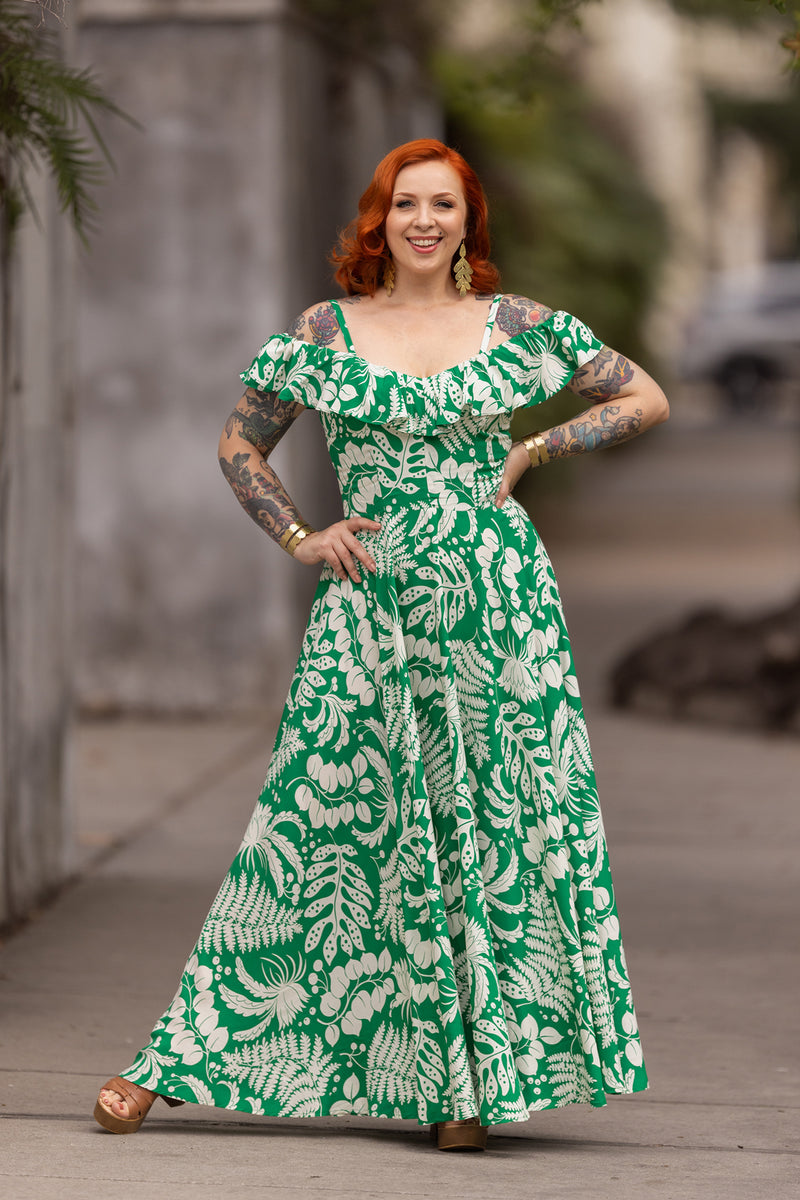 Hollywood Circle Long Dress - Botanist - Sale