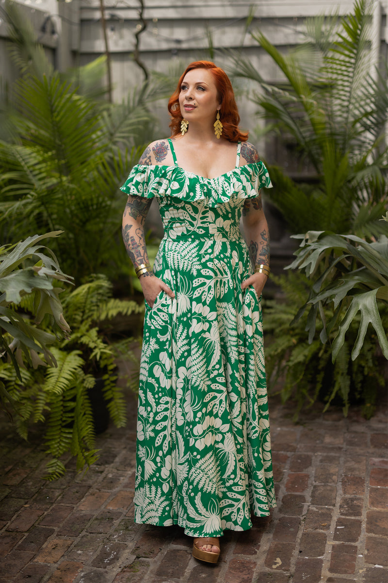 Hollywood Circle Long Dress - Botanist - Sale