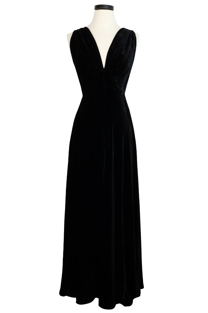 30s Bias Gown - Black Velvet 30s Bias Gown - Black Velvet