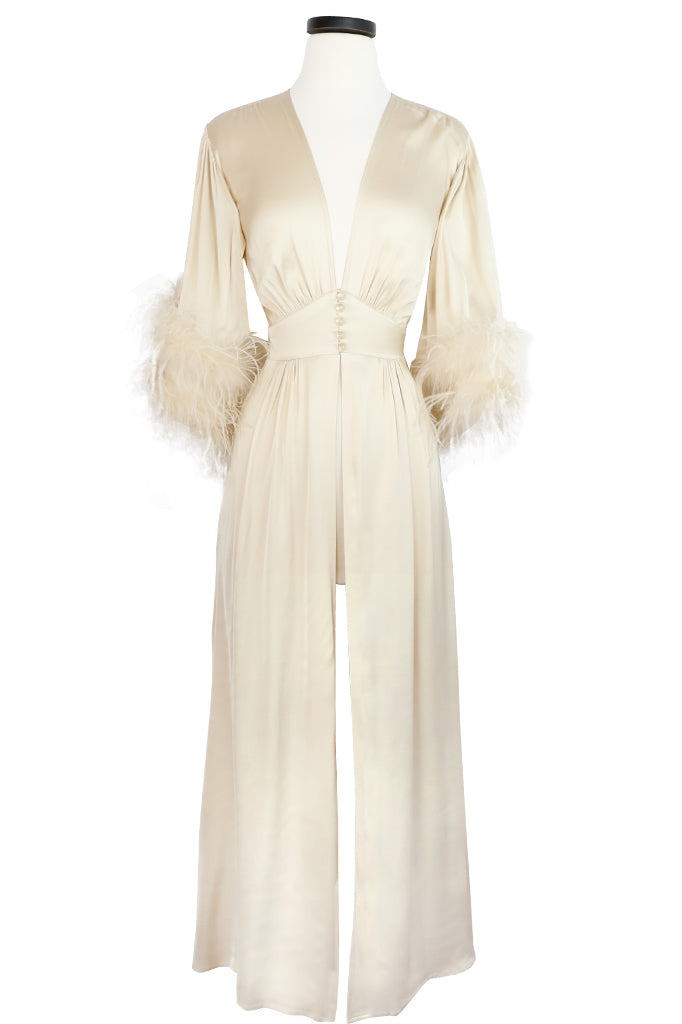 Glam Harlow Robe - Ivory Satin XXL Glam Harlow Robe - Ivory Satin XXL