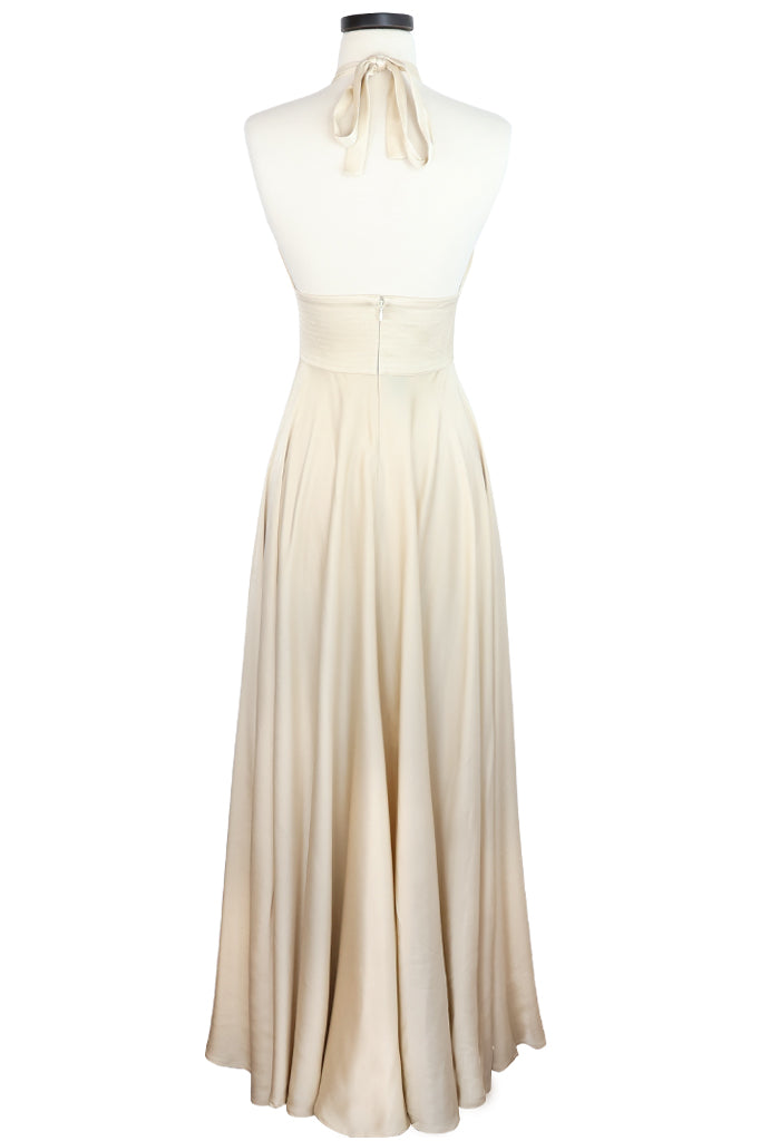 Yves Circle Dress - Ivory Satin