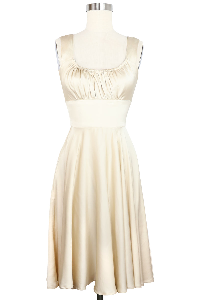 Norma Jean Dress - Ivory Satin