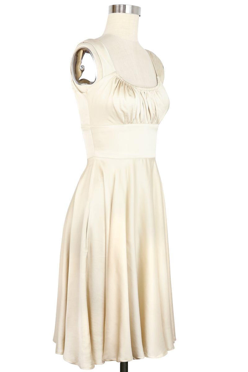 Norma Jean Dress - Ivory Satin