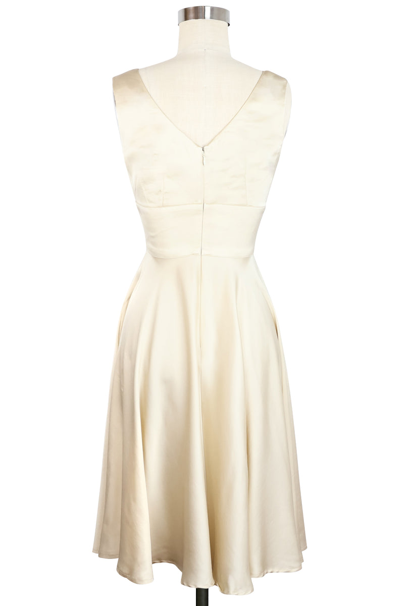 Norma Jean Dress - Ivory Satin