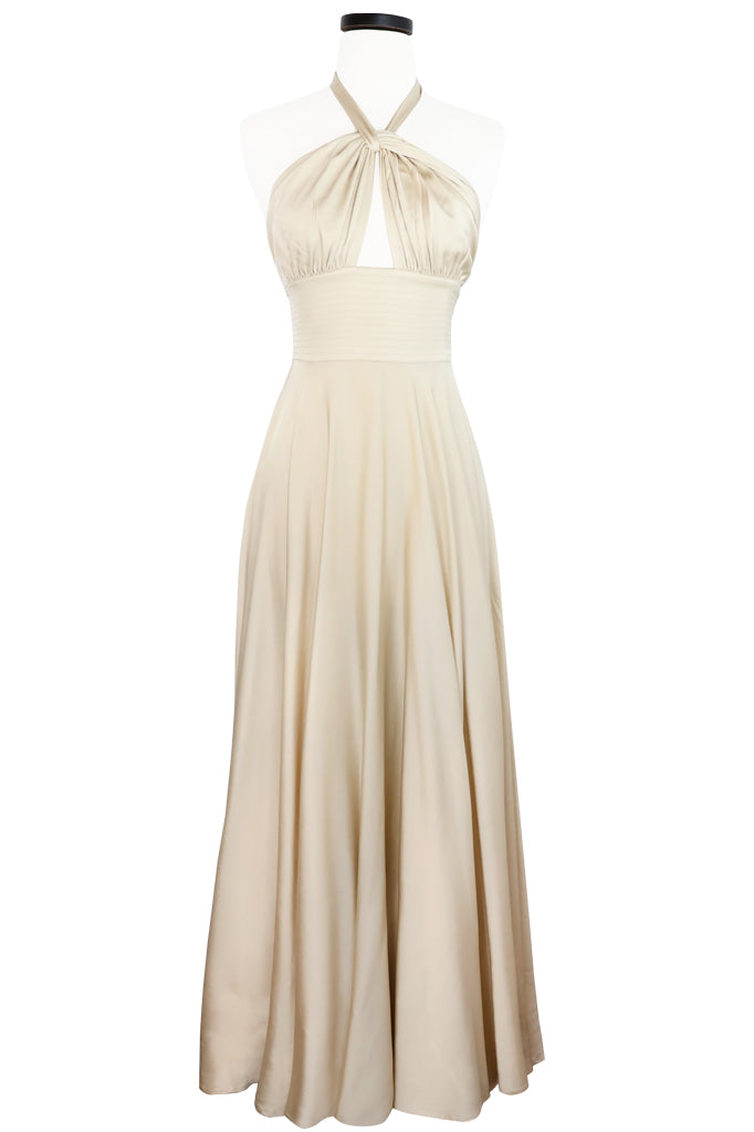 Yves Circle Dress - Ivory Satin