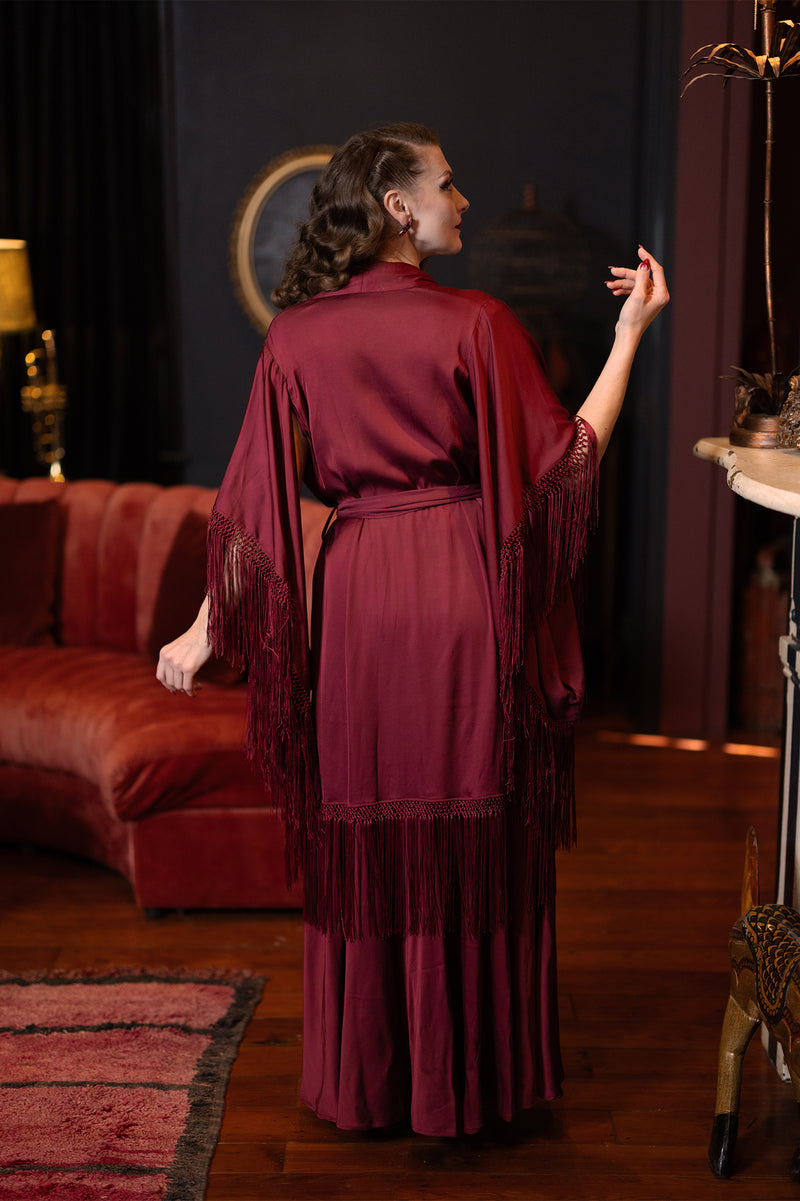 Kimono Fringe Robe - Scarlet Starlet