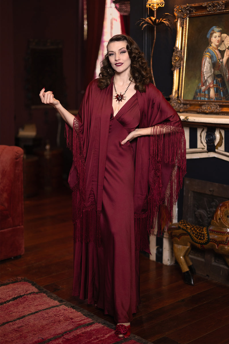 Kimono Fringe Robe - Scarlet Starlet