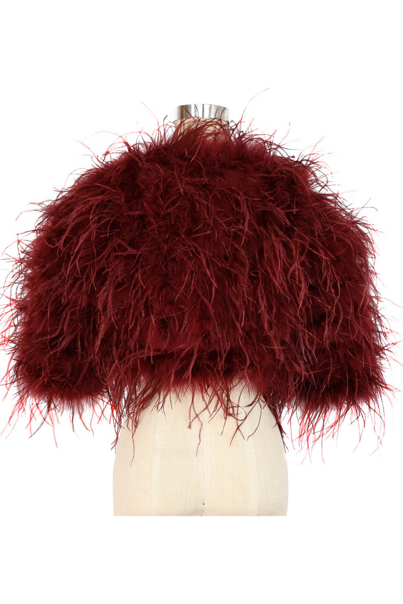 Ostrich Feather Bolero Jacket - Scarlet Starlet