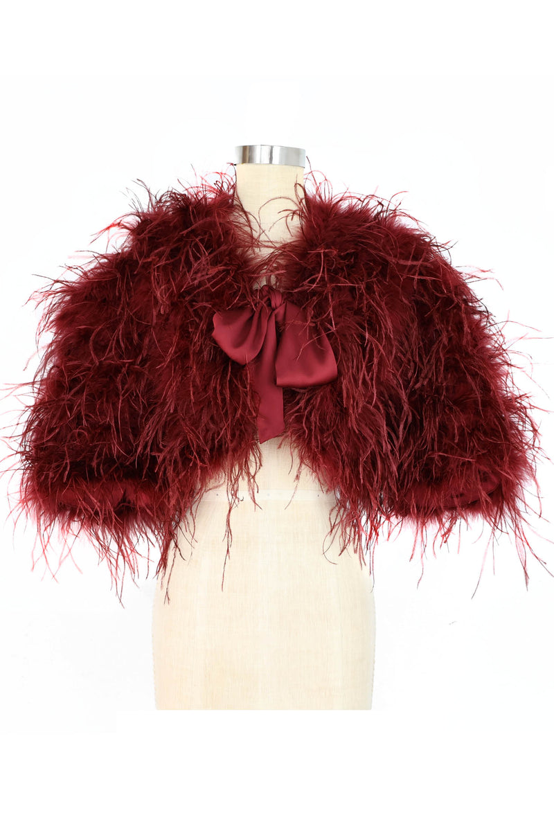 Ostrich Feather Bolero Jacket - Scarlet Starlet