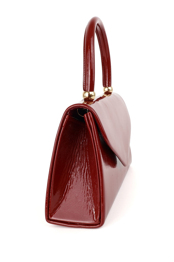 Nima Faux Patent Leather Handbag