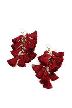 Multi Tassel Chandelier Earrings