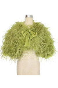 Ostrich Feather Bolero Jacket - Chartreuse