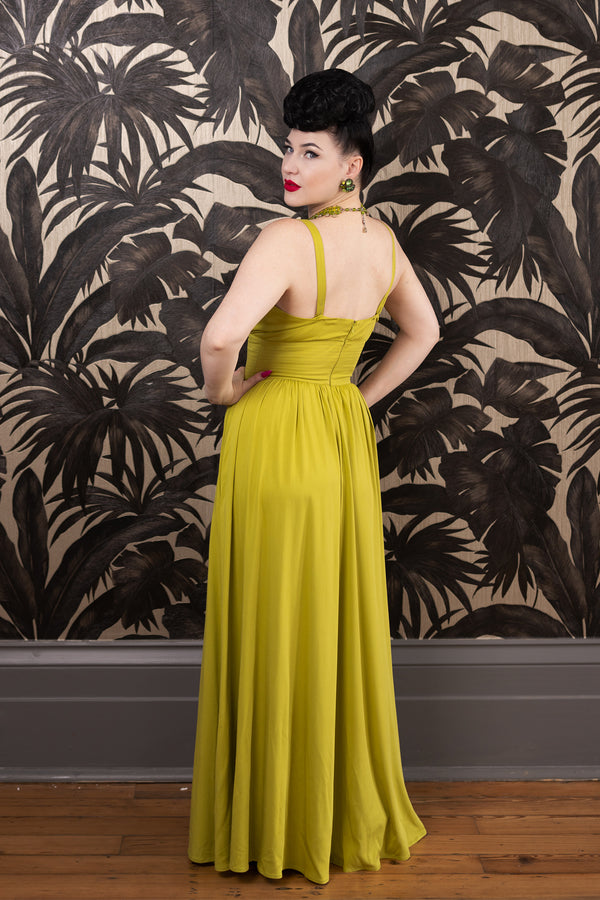 Minda Long Dress - Chartreuse