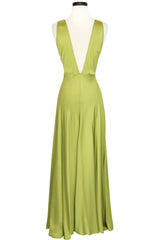 1930s Bias Gown - Chartreuse
