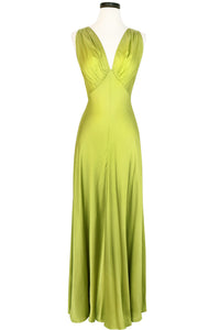 1930s Bias Gown - Chartreuse