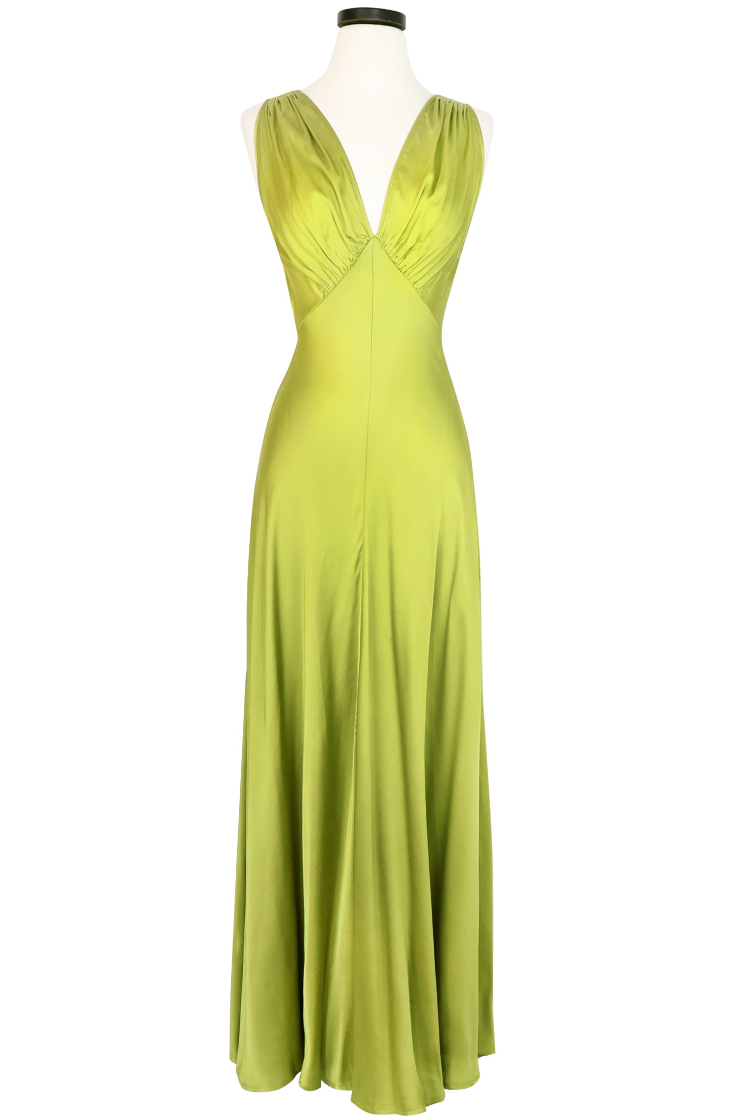 1930s Bias Gown - Chartreuse