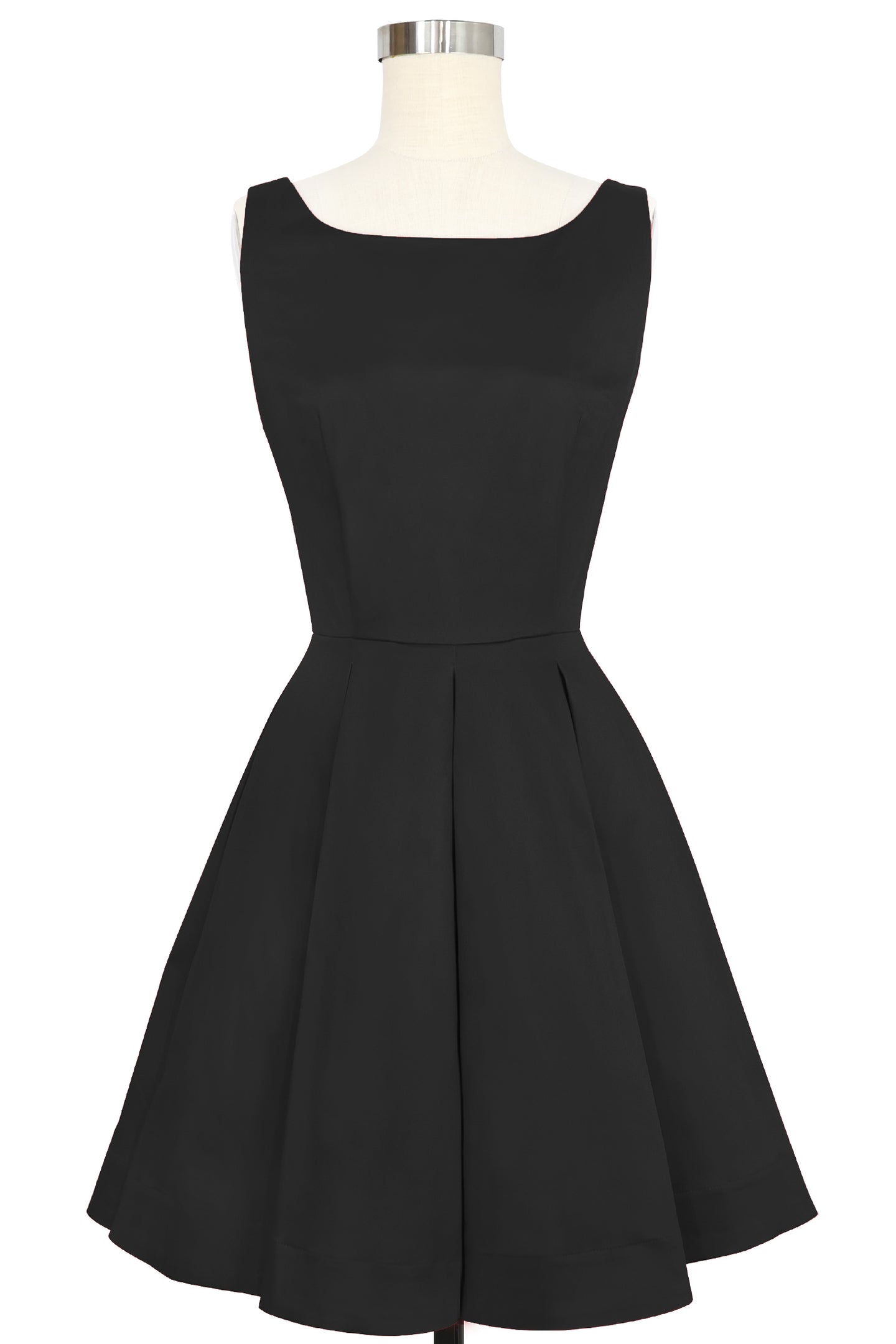 Audrey Mini Dress - Black Stretch Cotton