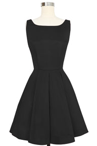 Audrey Mini Dress - Black Stretch Cotton