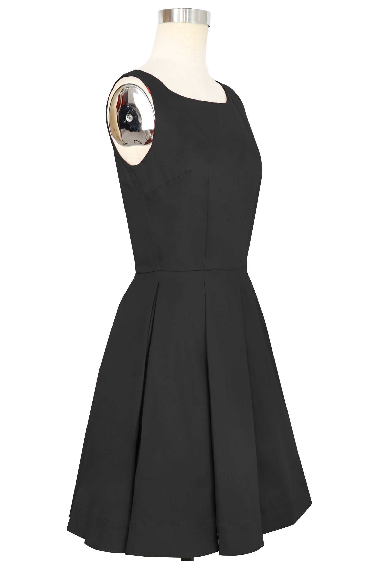 Audrey Mini Dress - Black Stretch Cotton