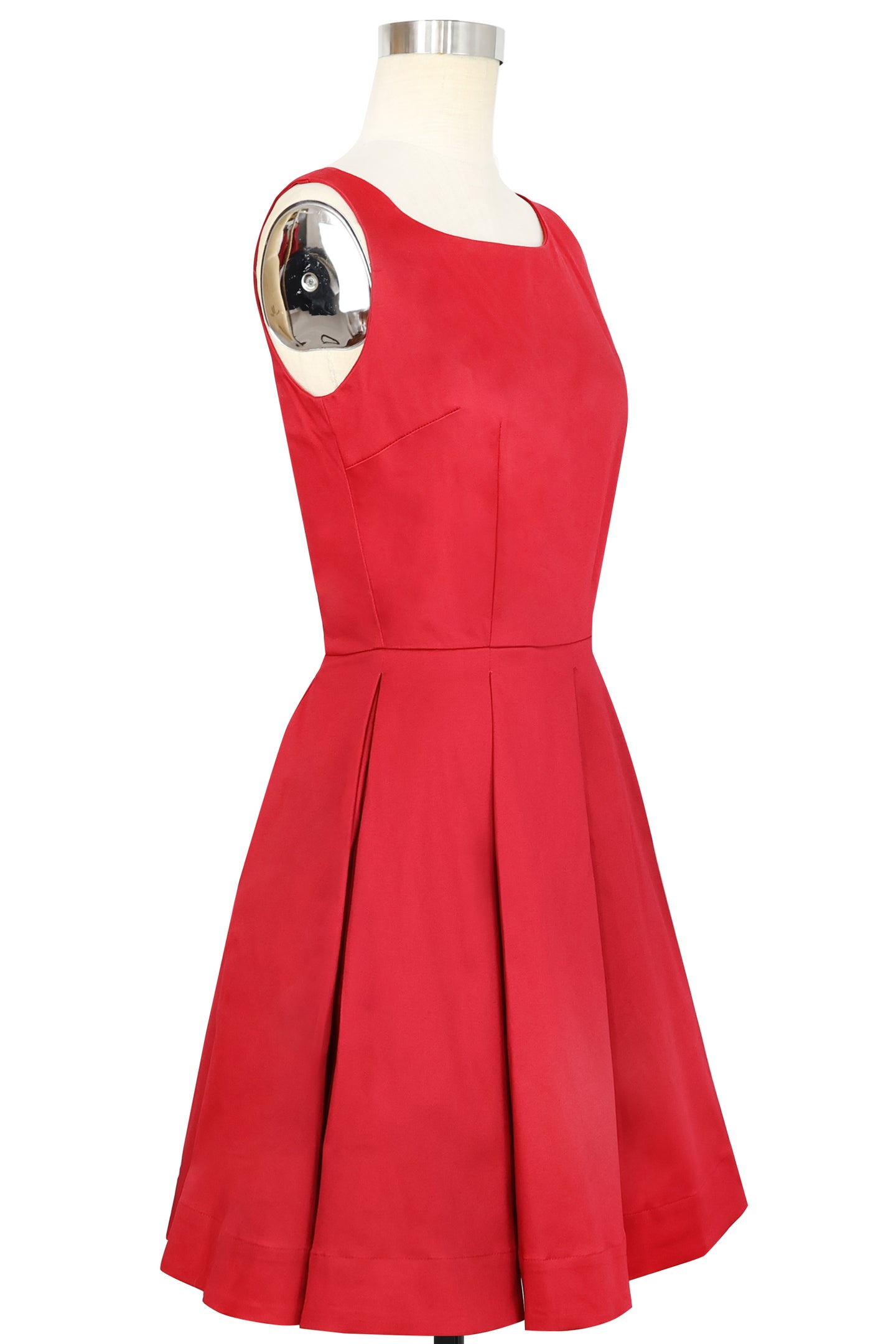 Audrey Mini Dress - Red Stretch Cotton