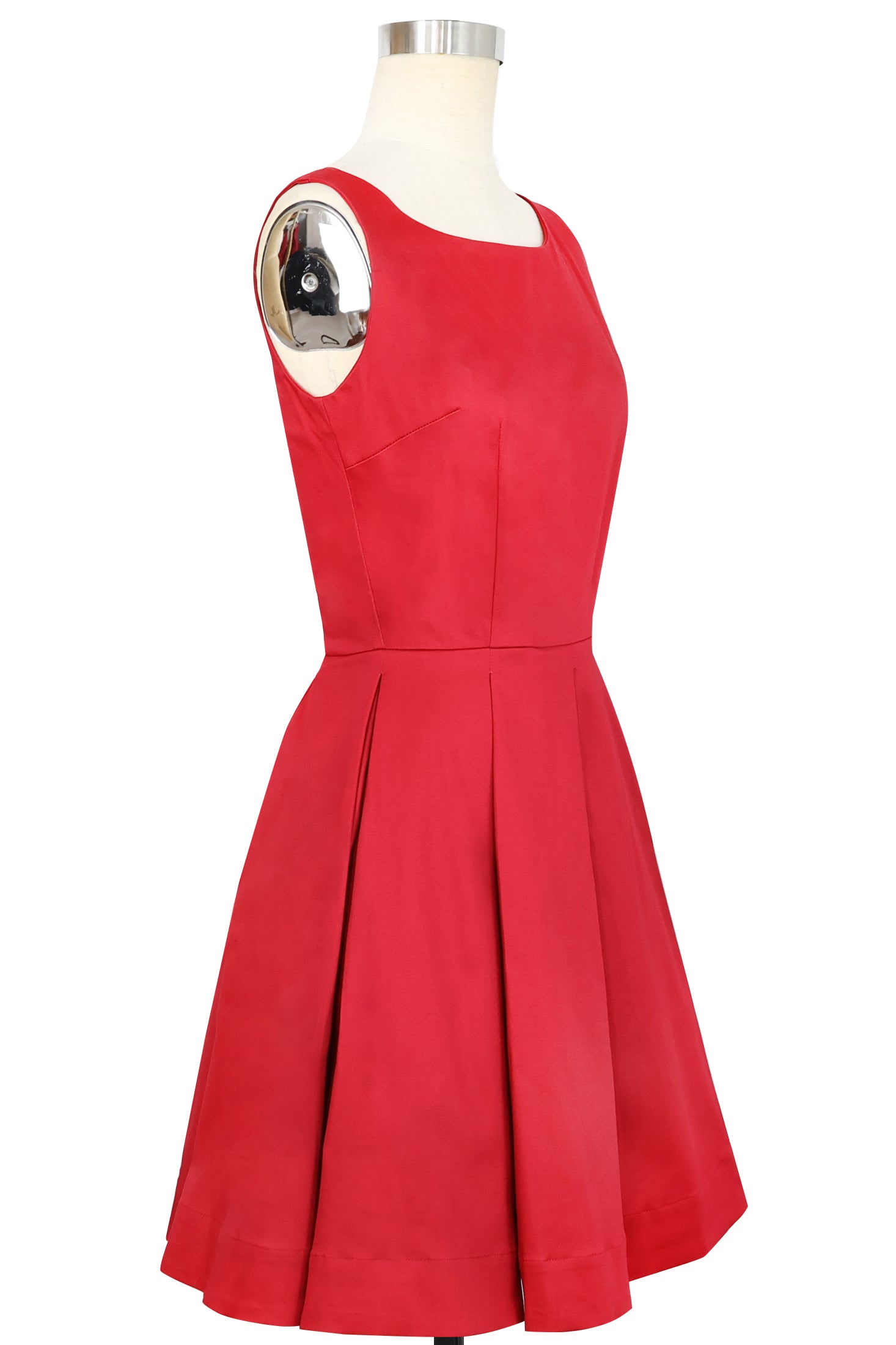 Audrey Mini Dress - Red Stretch Cotton