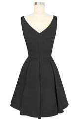 Audrey Mini Dress - Black Stretch Cotton
