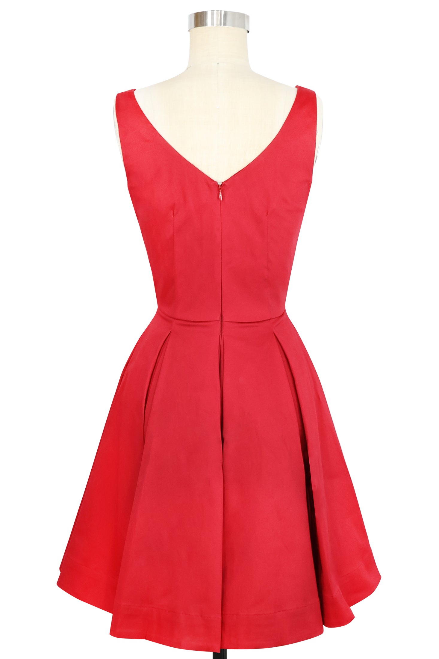 Audrey Mini Dress - Red Stretch Cotton