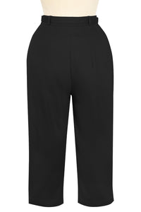 Short Capri Pant - Black Stretch Cotton