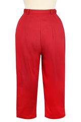 Short Capri Pant - Red Stretch Cotton