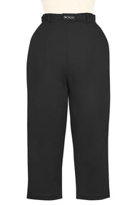 Short Capri Pant - Black Stretch Cotton