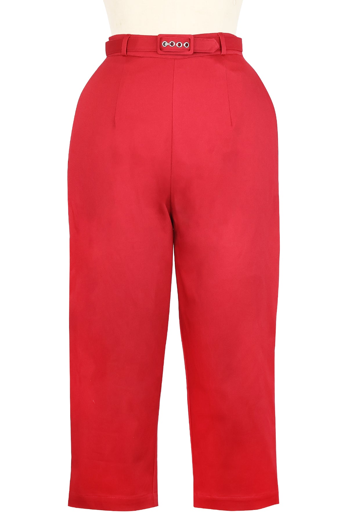 Short Capri Pant - Red Stretch Cotton