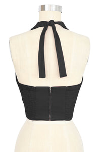 Dottie Blouse- Black Stretch Cotton