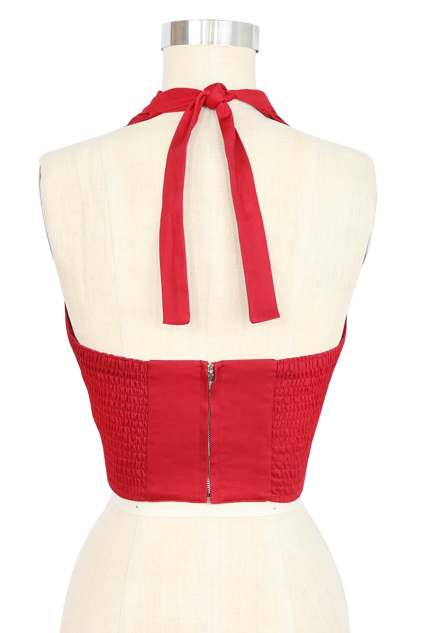 Dottie Blouse- Red Stretch Cotton