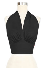 Dottie Blouse- Black Stretch Cotton