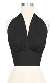 Dottie Blouse- Black Stretch Cotton